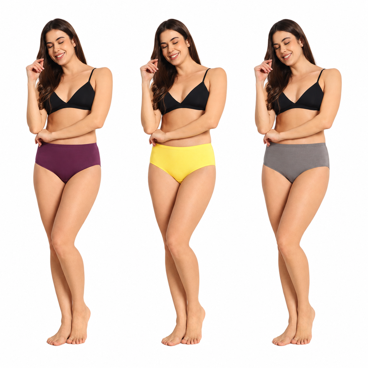 Petal Bliss Everyday Fashion Collection Pack of 3 Assorted Panties