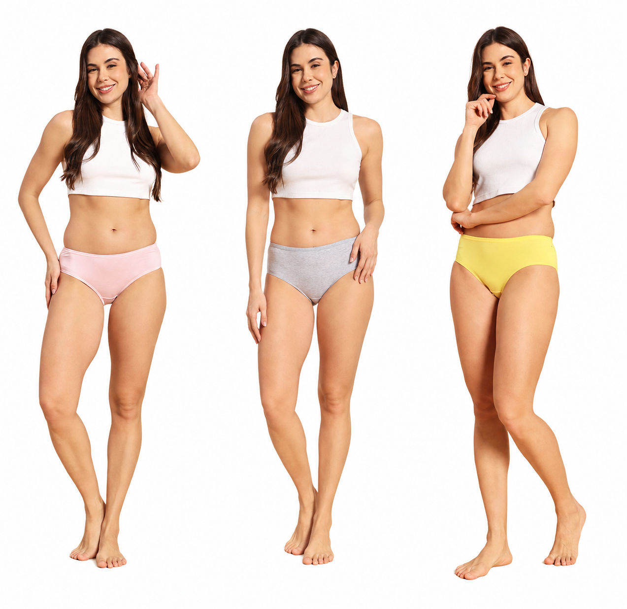Petal Bliss Everyday Pastel Collection Pack of 3 Assorted Panties